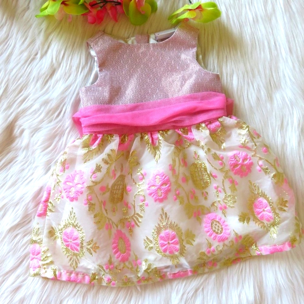 Truly scrumptious Heidi Klum baby girl floral pink tu tu formal dress 6 months